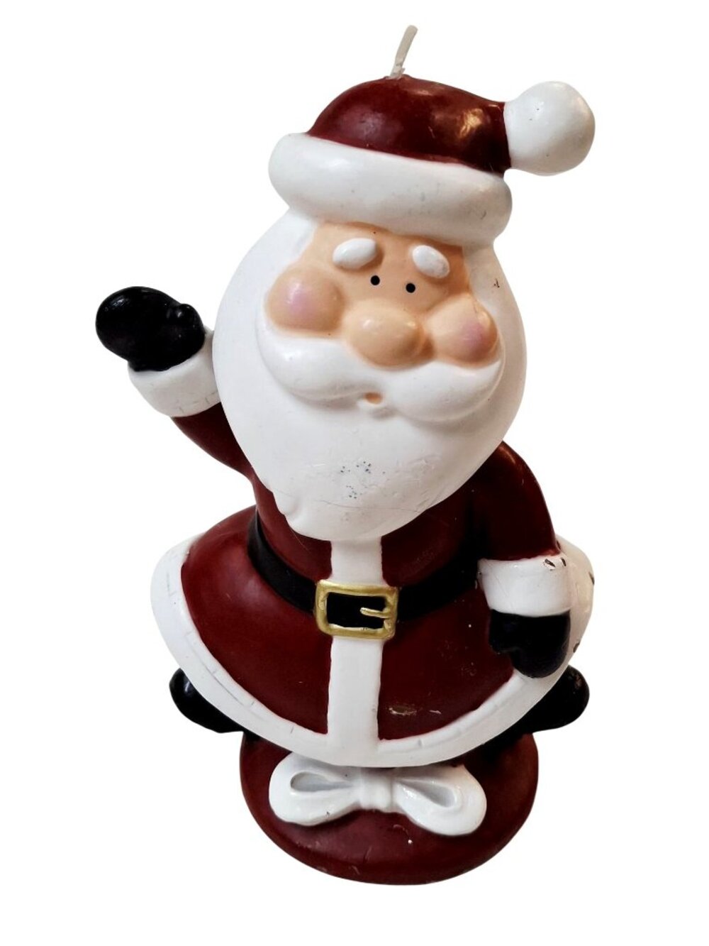 Santa Claus Decorative Candle 7 Inch Figurine - Red & White Holiday Christmas Wa